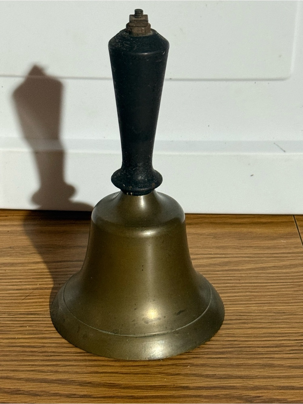 Traditional school antique Hand Bell brass with a wood handle